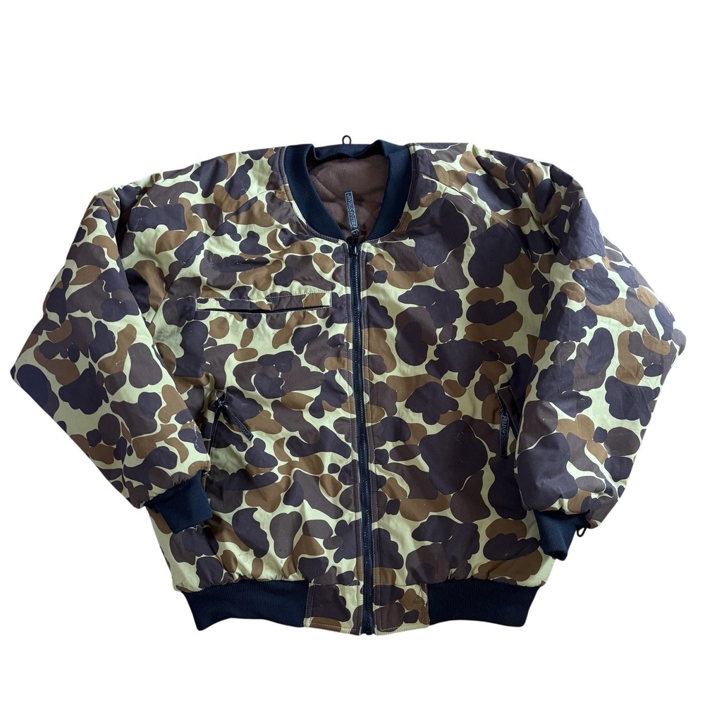 Field & Stream Jacket Mens Large Brown Camo Softshell Bomber Waterproof Hunting